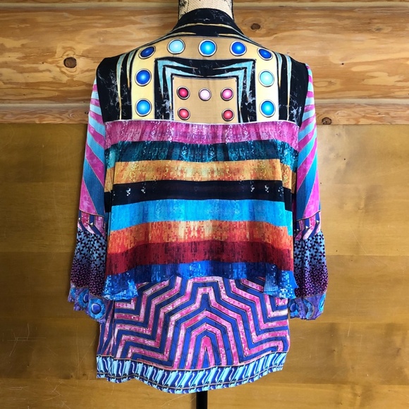 Mary Katrantzou 100% silk Milana Blouse in size 10 (fits like an 8) - Picture 6 of 16